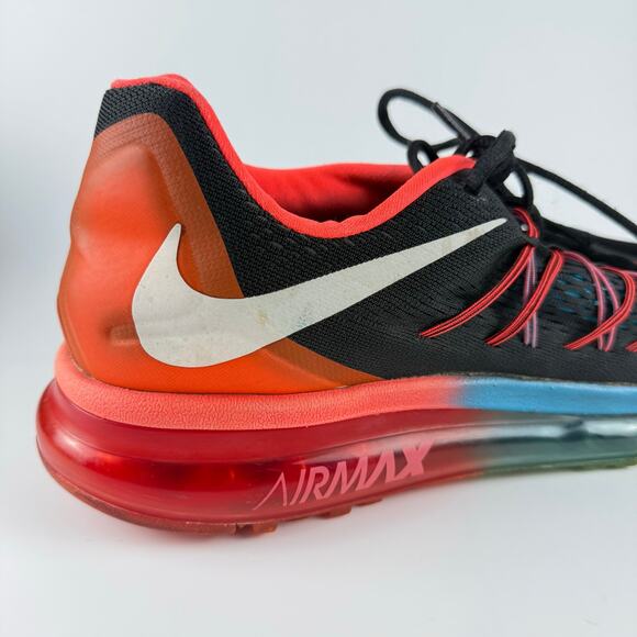 Nike Air Max 2015 Running Shoes 698902-006 Men's Size 13 Black Bright Crimson - Picture 5 of 11